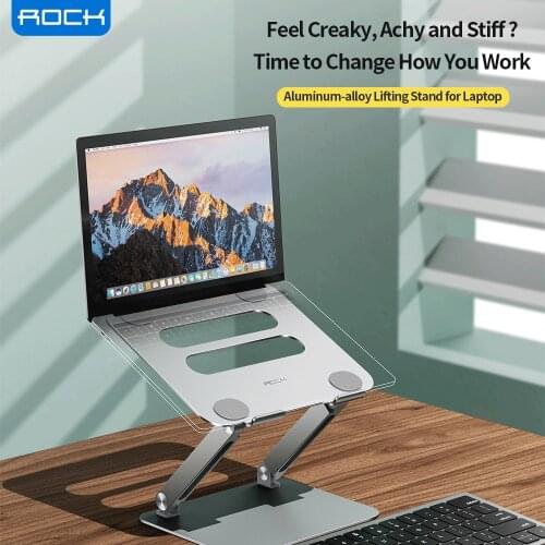 ROCK Aluminum-alloy Lifting Stand For laptop Foldable Desktop Laptop Holder For Notebook Macbook Pro Air iPad Pro DELL HP Lenovo