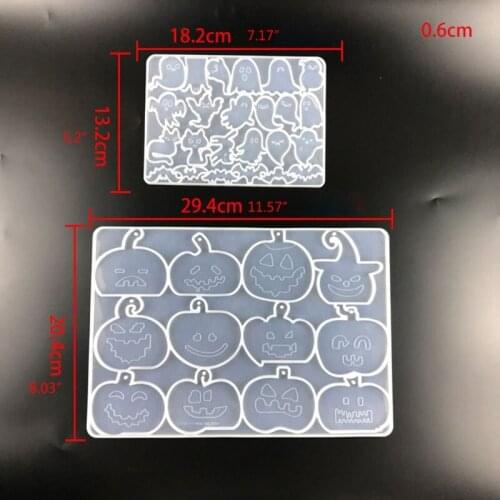 Halloween Pumpkin Ghost Bat Keychain Epoxy Resin Mold Earrings Pendant Silicone Mould DIY Crafts Jewelry Casting Mold