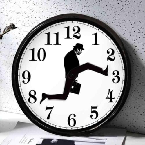 Practical Clock Decorative Plastic Round Ministry of Silly Walks for Daily Life