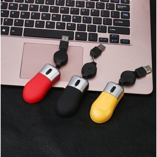 Wired Mouse Scroll Mini Mouse LED Back Light Mouse Retractable 3 Buttons USB Chargeable Professional Mice For PC Laptop 2021
