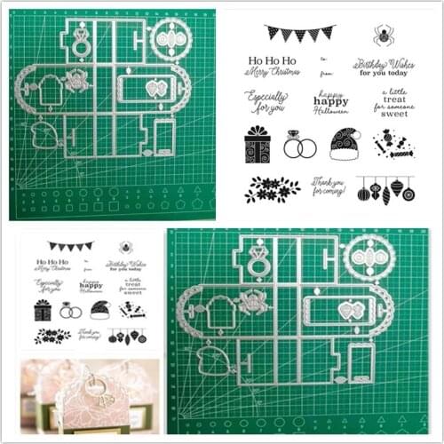HAPPY Christmas Metal Cutting Dies and Stamps for Scrapbooking Craft Stencil Album Paper Make Template Design New Arrival 2021