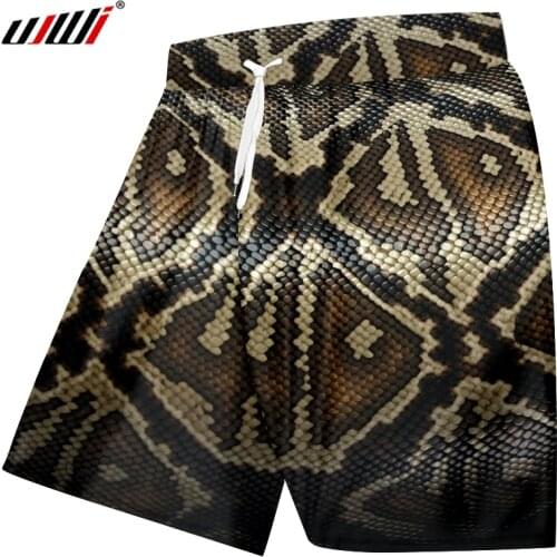 UJWI New Trend Animal snake skin Mens Beach Shorts 3D Punk Rock Man Shorts Printed Fashion Streetwear Unisex Clothing