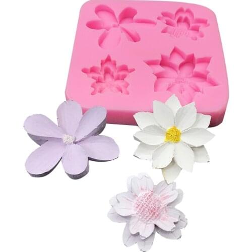 Flower silicone mold chocolate fondant cake decoration baking tools handicraft resin mold aromatherapy gypsum glue soap mold