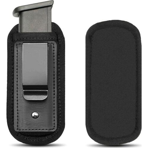 Tactical Magazine Pouch Holster Pistol 9mm Concealed Carry Mag Case with Clip Glock 17 19 21 Beretta 92 Handgun Mag Pouch Nylon