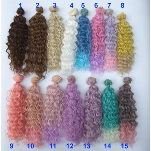 15 CM 25cm doll wigs heat resistant deep wave hair for blyth doll 1/3 1/4 1/6 BJD diy cloth doll wigs