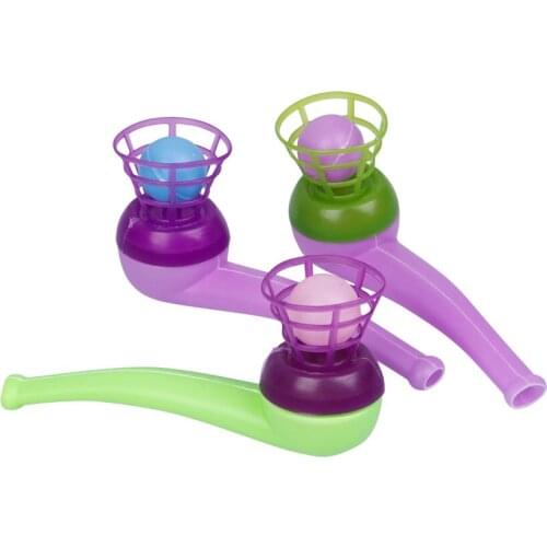 Blowpipe traditional plastic children educational Blow Pipe Kids outdoor interactive rubber balls Suspension blowing ball toy