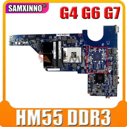 High Quality For HP G4 G6 G7 Laptop Motherboard 636370-001 DA0R12MB6E0 HM55 PGA989 DDR3 100% Tested Fast Ship