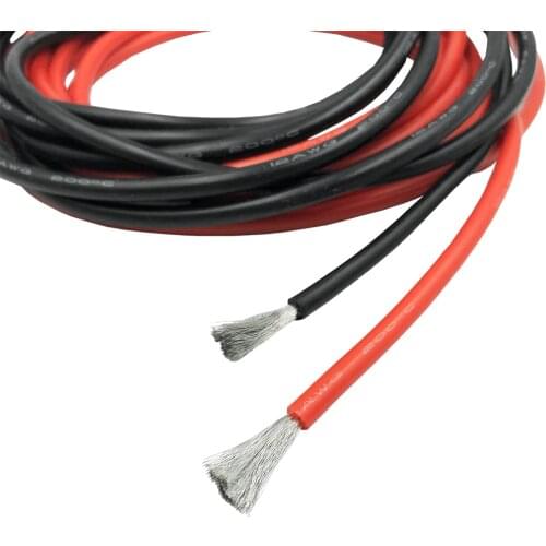 12AWG 14AWG 16AWG 18AWG 20AWG Soft Silicone Silica Gel Wire Cable 1meter Black +1meter Red For Battery ESC RC Model, DIY and Toy