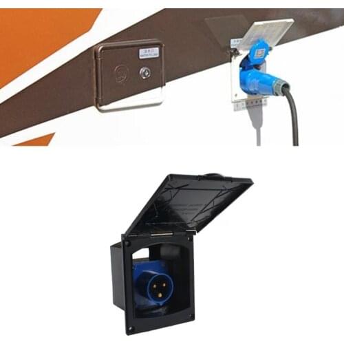 16A Flush Inlet Socket for RV Motorhome Waterproof Plug Socket Power Outlet Automotive Power Outlet Tools G5AD