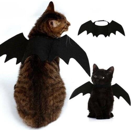 2019 New Halloween Pet Dog Costumes Bat Wings Vampire Black Cute Fancy Dress Up Halloween Pet Dog Cat Costume