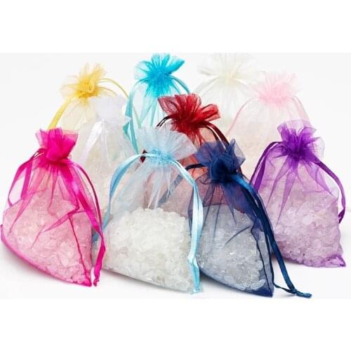 25/50pcs Organza Bag Wedding Decoration Party Candy Tulle Bags Storage Jewelry Promotion Gift Packaging Pouch 7x9 10x15 13x18cm