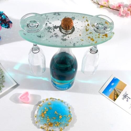 3pcs Irregular Red Wine Rack Silicone Mold Set Cup Pad DIY Crystal Mold for Uv Resin Home Decoratin Art Resin Mold Wholesale