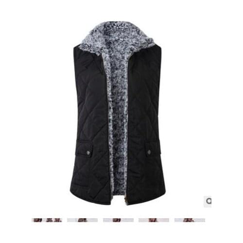 30pcs/lot creative style woman winter fleece winter vest female fashion hooded velvet zipper vest with pocket