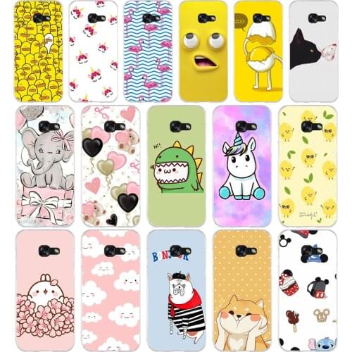 105AA Lovely animals Soft Silicone Tpu Cover phone Case for Samsung A3 A5 A7 A8 2016 2017 2018 A50