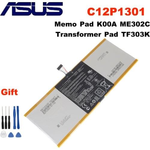 ASUS C12P1301 100% OriginalLaptop Battery For ASUS For MEMO PAD K00A (ME302C) MemoPad 10.1" TF303K 1B014A High Quality Batteries