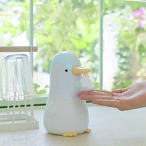 Cute Penguin Automatic Touchless Liquid Soap Dispenser Bathroom Kitchen USB Power Portable Touchless Hand Sanitizer 400ml