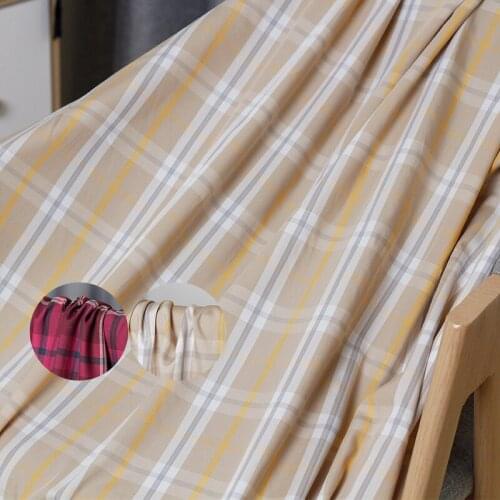 White waxberry Red Yellow Plaid Yarn Dyed Soft 100%Cotton Garment Materials Spring Shirt DIY clothes fabrics Freeshipping