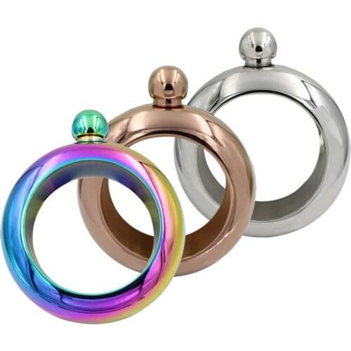 Free Flask Bracelet 3.5oz Stainless Steel Hip Flask Funnel Bangle Jug Whiskey Bottle Alcohol Hip Flask Bracelet Jewelry Gifts