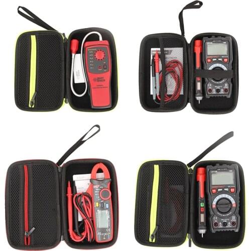 Digital Multimeter bag Black EVA Hard Case Storage Waterproof Shockproof Carry Bag with Mesh Pocket for Protecting