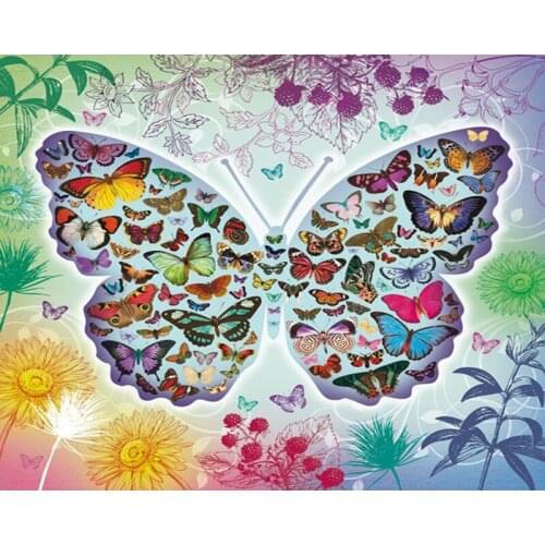 DIY Painting By Numbers Butterfly Coloring By Numbers Animals 40x50cm Wall Art Canvas Picture Hand Painted Home Decoration Gift