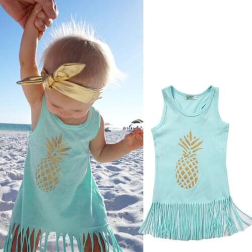 Toddler Kids Baby Girl Princess Dress Summer Beachwear Party Tank Vest Tops Gifts