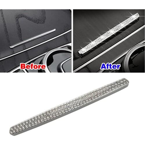 For Mercedes Benz GLC 2015-2019 Central Console Water Cup Holder Cover Button Switch Trim Crystal Diamond Decal