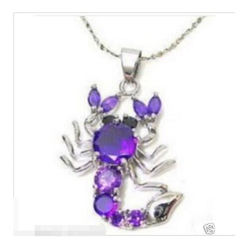 Blue gem opal Jewelry purple zircon scorpions necklace pendant gem chocker maxi undertale pingente sterling--jewelry