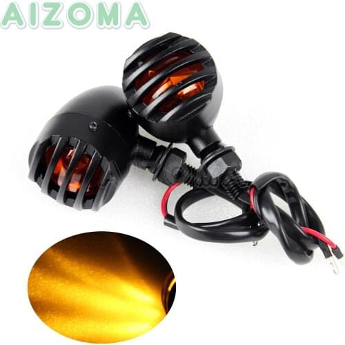 ROUGH CRAFTS Indicator Turn Signal Flasher Lights Universal for Cafe Racer Bobber Cruisers Custom Motorcycle Blinker Lamp