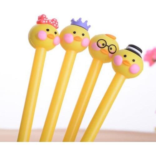 Jonvon Satone 40 Pcs Red Duck Gel Pen Lovely Creative Stationery Students Black Signature Pen Korean Office Supplies Wholesale