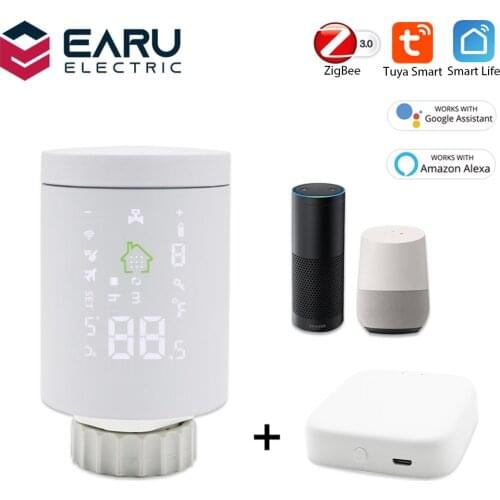 Tuya ZigBee 3.0 Smart Radiator Actuator Programmable Thermostatic Radiator Valve Temperature Controller Timer Google Home Alexa