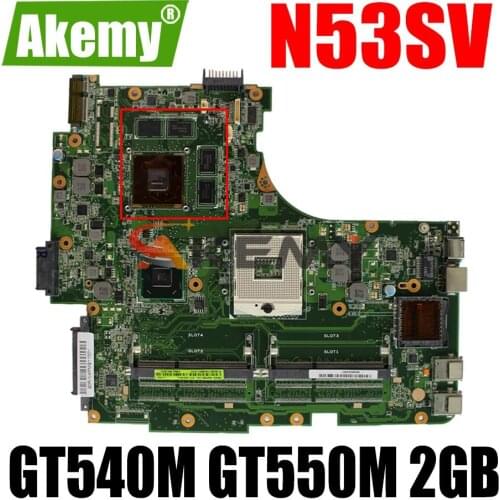 AKEMY N53SV Laptop Motherboard For ASUS N53SM N53SN N53S Original Mainboard GT630M-2GB