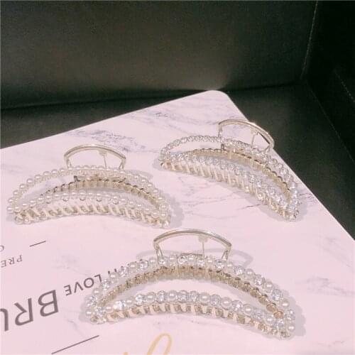 Fashion Girl Sweet Rhineston Hair Claws Beam Hairpin Women Hair Accessories Beauty Hair Crab Clamp Headwear small Hair Clip