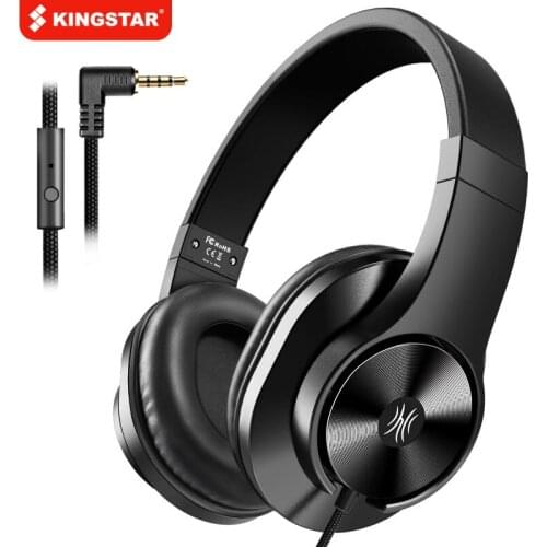 Earphones 3.5mm Wired Headphones Earphone Portable Stereo Over Ear Headband Headset With Microphone For Computer Phone PC