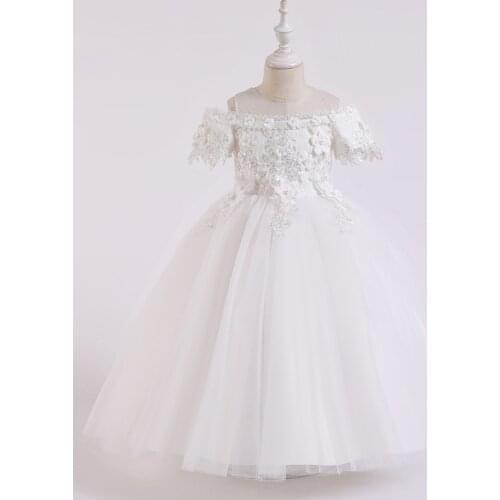 Formal Bridesmaid Dress Kids Dresses For Girls Children Wedding Ball Gown Evening Party Flower Girl Princess Dress Elegant