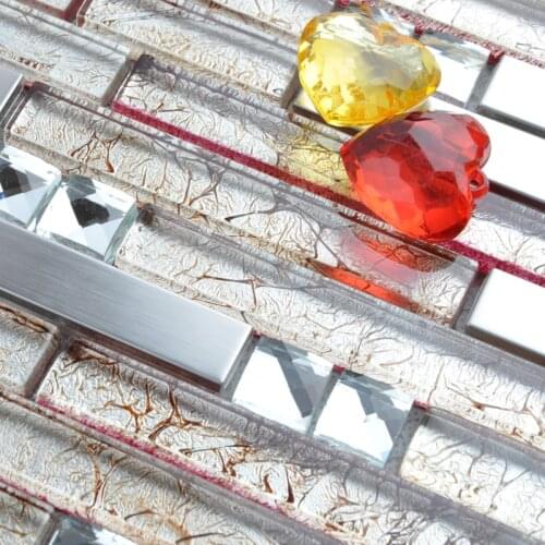 Parquet stainless steel metal mosaic glass tile kitchen backsplash bathroom shower background decorative wall paper floor tiles