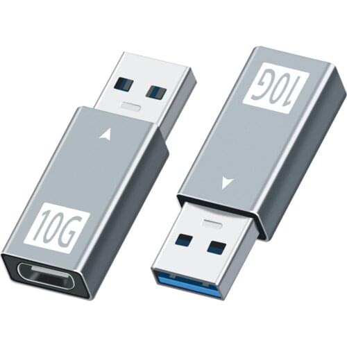 10Gbps USB 3.0 Male to Type C USB 3.1 Adapter Female Data Charger Aluminium Alloy Metal Converter Reversible Thin Connector