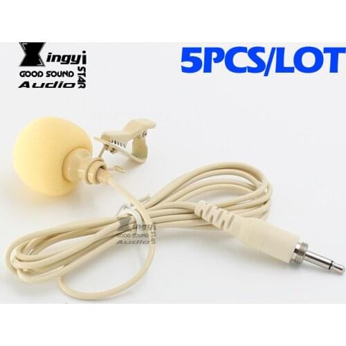 5Pcs Flesh Colour Tie Lapel Mic Lavalier Clip Microphone 3.5mm Plug Screw Mike For Karaoke Wireless System BodyPack Transmitter