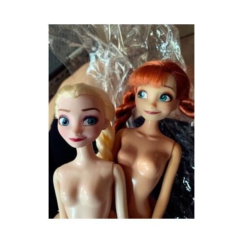 Rare Collection Makeup anna princess ice and snow elsa Doll Head Girl Dressing DIY Toy Parts Children Christmas Gift Party Favor