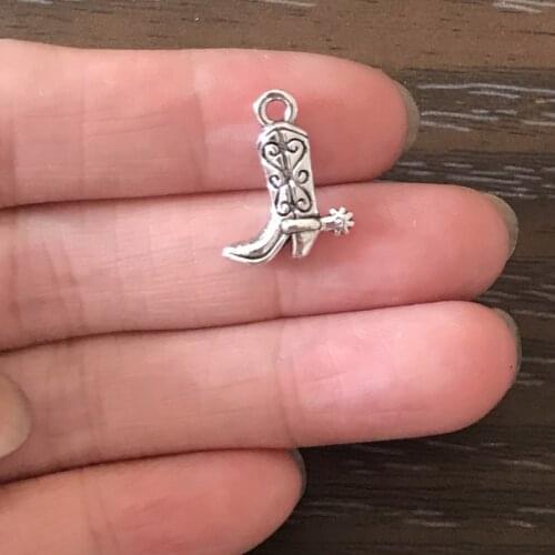 20PCS DIY Jewelry Making Cowboy Boots Charms Vintage Boots Pendant Charm for Bracelets Necklaces Earrings Zipper Pulls