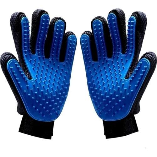 Dog Pet Grooming Glove Silicone Cats Brush Comb Deshedding Hair Gloves Dogs Bath Cleaning Supplies Animal Combs