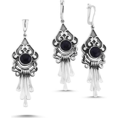 Silverlina Silver Blue Star Cubic Zirconia Hand Job Set