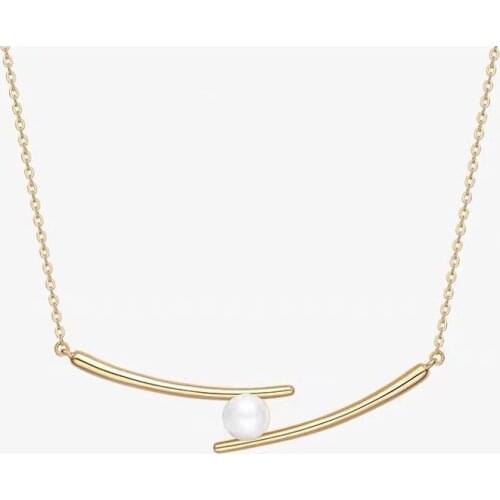 SLJELY Fashion Pure 925 Sterling Silver Chopsticks Pendant Necklace with Pearl Zircon Tiger Eye Stones Women Fine Brand Jewelry