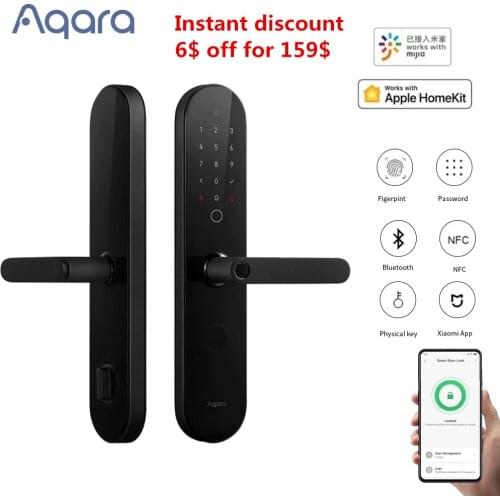Xiaomi Aqara N100 Smart Door Lock Fingerprint Bluetooth Password NFC Unlock Works With Mijia HomeKit Smart Linkage With Doorbell