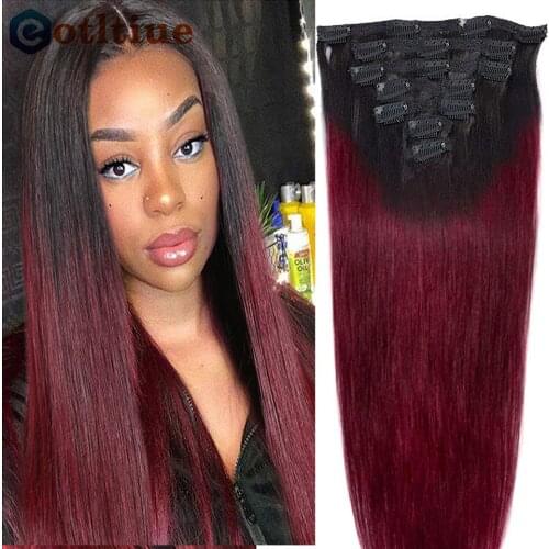 Remy Clip In Hair Extensions Natural Peruvian Straight Hair 8 Pieces/Set 10-24 Inches Full Head Sets 120G Supple Hair For Women