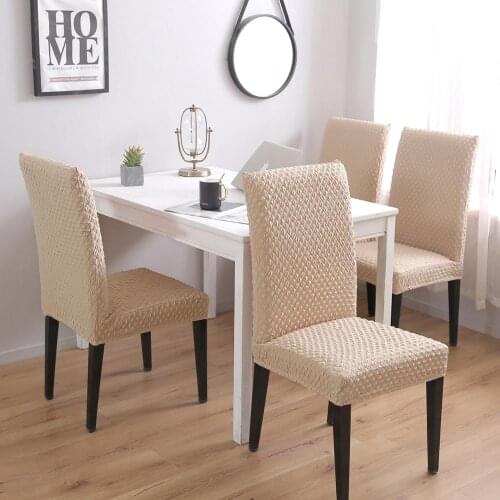 Jacquard Spandex Dining Chair Covers Slipcovers Stretch Thicken Furniture Protector for Dining Room Chair Cushion Cover 2/4 pcs