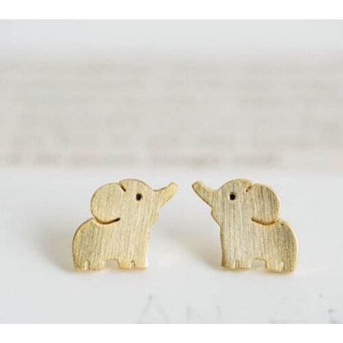 Wholesale 10 Pairs Cute Little Snubby Nose Elephant Stud Earrings Mix Color Fashion Ear Women Piercing Accessories Free Shipping