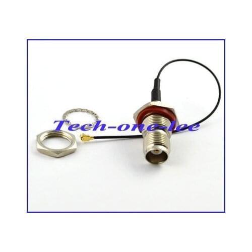 10pcs/lot TNC female bulkhead O-ring to ufl/IPX female Connector Adapter Pigtail Cable Extension Cord 1.13 15cm