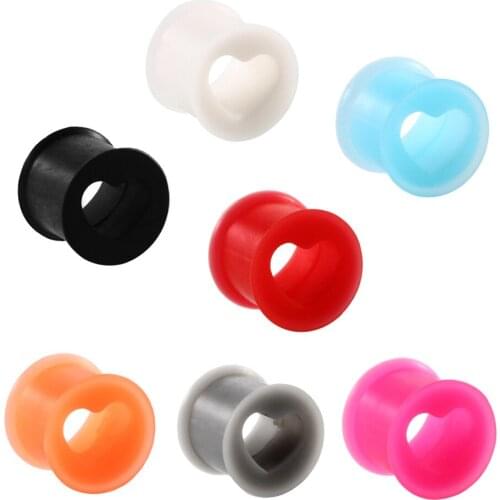 Utimtree 2PCS 4-25MM Silicone Flexible Ear Plugs Flesh Tunnel Ear Gauge Expander Stretcher Earlets Earrings Ear Piercing Jewelry