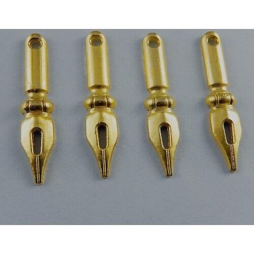 20Pieces lot Creative Gold Alloy tip of a pen Charms Pendant Jewelry Findings Man New Fashion Jewelry DIY Making 32*7mm 50900