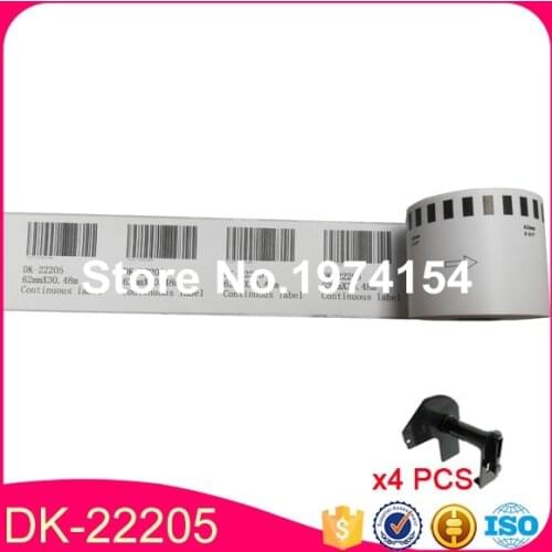 200 Refill Rolls Compatible DK-22205 Label 62mm*30.48M Continuous Compatible for Brother Label Printer White Paper DK22205